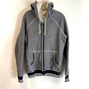 Band Of Outsiders Zip Front Hoodie Navy Melange